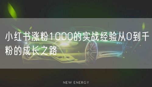小红书涨粉1000的实战经验从0到千粉的成长之路