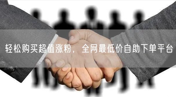 轻松购买超值涨粉,全网最低价自助下单平台