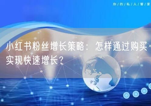 小红书粉丝增长策略:怎样通过购买实现快速增长?