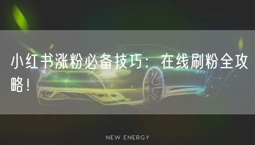 小红书涨粉必备技巧：在线刷粉全攻略！